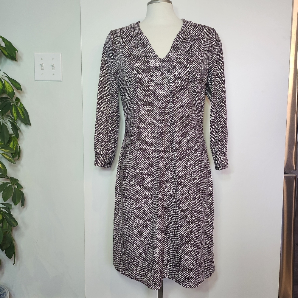 ELLIE KAI Tunic Dress Size 8 Brown White‎